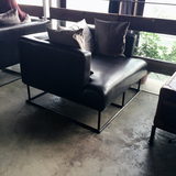 正品漫咖啡家具 桌椅 铁艺铁架沙发 欧式豪华皮沙发 休闲沙发