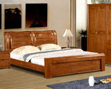 榆木床 全实木床1.8米双人床中式床 高箱床 低箱床厚重款储物家具