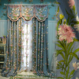 高档韩式田园窗帘成品美式客厅卧室窗帘布落地窗窗帘窗纱托斯卡纳