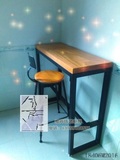 美式铁艺吧台餐桌椅实木复古高脚凳休闲酒吧椅长条咖啡吧台桌特价