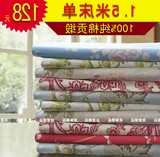 外贸美式全棉床单单件套被单纯棉夏季床罩1.5M贡缎单双人加厚床笠
