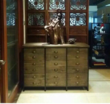 宜家简易实木置物柜收纳做旧五斗柜多层复古客厅抽屉式储物整装