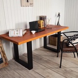 loft美式复古铁艺餐桌实木餐桌椅工业书桌办公桌简约风格电脑桌