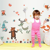 高贴身高尺卧室动物墙贴纸儿童房装饰画幼儿园墙贴教师布置背景身