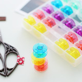 【可可家の工具】高品质家用缝纫机塑料梭芯盒/含25个彩色锁芯