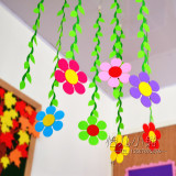 商场小学幼儿园装饰挂饰教室 走廊布置多彩花朵创意空中吊饰