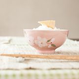 【用物之美】清新手绘樱花日式饭碗 陶瓷米饭碗 家用彩色甜品碗