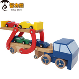 儿童木质玩具益智力拼装环保双层运输汽车车模型男孩宝宝早教礼物