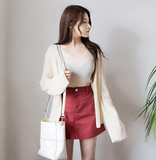 包直邮2016秋季韩国女装官网验证正品两件套薄款纯色针织开衫