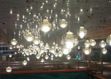 流星雨吊灯球吊灯餐厅水晶球形玻璃球吊灯LED楼梯旋转吊灯