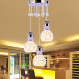 餐吊灯三头灯具LED水晶创意玻璃简约个性大气宜家不锈钢圆形包邮