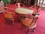 红木家具/老挝红酸枝木家具/圆形茶桌/实木休闲茶几/中式古典家具
