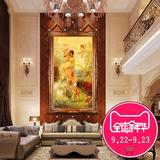 欧式纯手绘油画宫廷天使圣母古典人物客厅卧室玄关挂画过道RW38