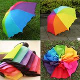 晴雨伞透明伞折叠创意遮阳太阳伞彩虹遇水开花防晒紫外线黑胶包邮