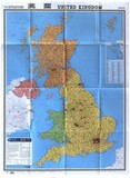 英国地图 中外文对照大字版 世界热点国家地图 国内出版 折挂两用865mm×1170mm大全开挂图墙贴地图 官方正品包邮