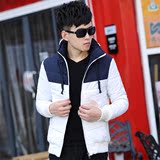 热卖青少年韩版修身款男士外套美特斯以純色邦威男装棉衣2015冬季
