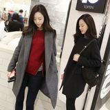 冬新款学生装韩国中长款呢子大衣夹棉时尚修身显瘦加厚毛呢外套女