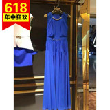 百丝BCVOGA专柜正品2016夏装新品 优雅气质蓝色连衣裙B152TA0525