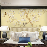 大型客厅沙发卧室电视背景墙壁纸壁画墙纸无缝墙布3D立体中式花鸟