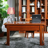 黄金胡桃木书桌 高端纯实木写字台 全实木电脑桌1.4米书台包邮