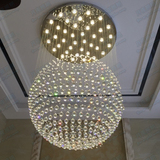 创意圆球形餐厅水晶灯现代客厅店铺吧台长吊灯复式楼别墅楼梯吊灯