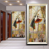欧式油画抽象手绘油画别墅高档画现代走廊挂画玄关装饰画芭蕾舞者