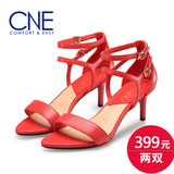 399两双惠CNE夏季凉鞋性感纯色羊皮细跟高跟圆头女凉鞋6M60902