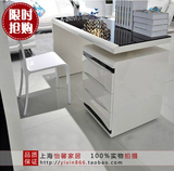 包邮白色钢琴烤漆电脑桌台式桌家用旋转书桌书柜组合办公桌可定制