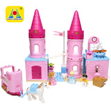鸿源盛公主与王子城堡大颗场景情景粒积木女孩过家家儿童益智玩具