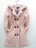 超逸世家1610正品代购冬装新款女装韩版中长款连帽仿皮草大衣外套