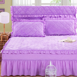 法莱绒夹棉加厚床裙单件床群保护床套床罩床盖1.5米1.8m双人2.0冬