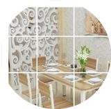 现代简约圆角餐桌椅组合钢木吃饭桌长方形小户型简易餐桌快餐4人6