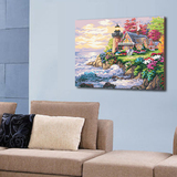 diy数字油画 创意手绘风景花卉玫瑰客厅卧室餐厅墙壁装饰画数码画