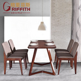 格里菲斯 北欧餐桌椅组合现代简约小户型家居餐厅实木餐桌4人6人