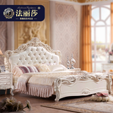 法丽莎家具欧式床储物真皮公主床白色实木双人床法式高箱婚床