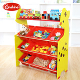 儿童卡通木制多层玩具收纳架 大号幼儿园宝宝书架整理架储物柜