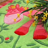 欧式田园 卡通圆形地毯儿童房客厅茶几卧室床边毯手工腈纶地毯