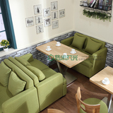 现代简约西餐厅咖啡厅餐桌冷饮奶茶店桌椅甜品店桌椅组合卡座沙发
