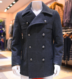 2015冬季男士毛呢大衣中长款男装立领羊毛呢外套风衣剪标呢大衣