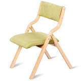 实木布艺餐椅家用靠背折叠椅子简约可拆洗折叠椅子电脑办公会议椅