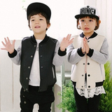 儿童装3-4-5岁6-7-8男童加绒加厚皮衣夹克秋冬季韩版潮棒球服外套