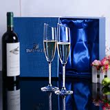 施华洛世奇定制水晶斜口香槟杯套装礼盒创意高档结婚礼物情侣对杯