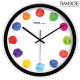 Timode优时挂钟 创意时尚潮流静音钟表 客厅艺术石英钟彩色挂表