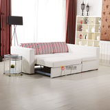 布艺沙发床多功能储物沙发床小户型宜家转角实木沙发床两用推拉床