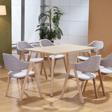 实木餐桌椅子 接待洽谈桌椅组合 韩式简约现代长方形家用小户型