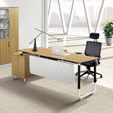 1.8米老板桌办公桌经理桌主管桌大班台桌现代简约办公家具柚木色