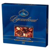 俄罗斯艺术热情蓝色经典榛仁夹心巧克力礼盒215克进口食品