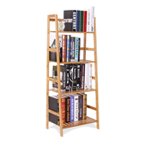 现代简约落地储物置物架楠竹梯形书架学生实木多层整理收纳书柜子