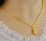 黄金项链同款女款花生长生果吊坠短款锁骨女士挂坠珍珠花生不掉色