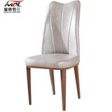 新款简约不锈钢餐椅子皮欧式现代金属酒店椅时尚休闲靠背桌椅组合